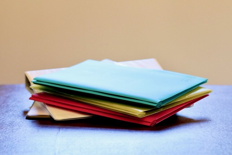 A stack of folders