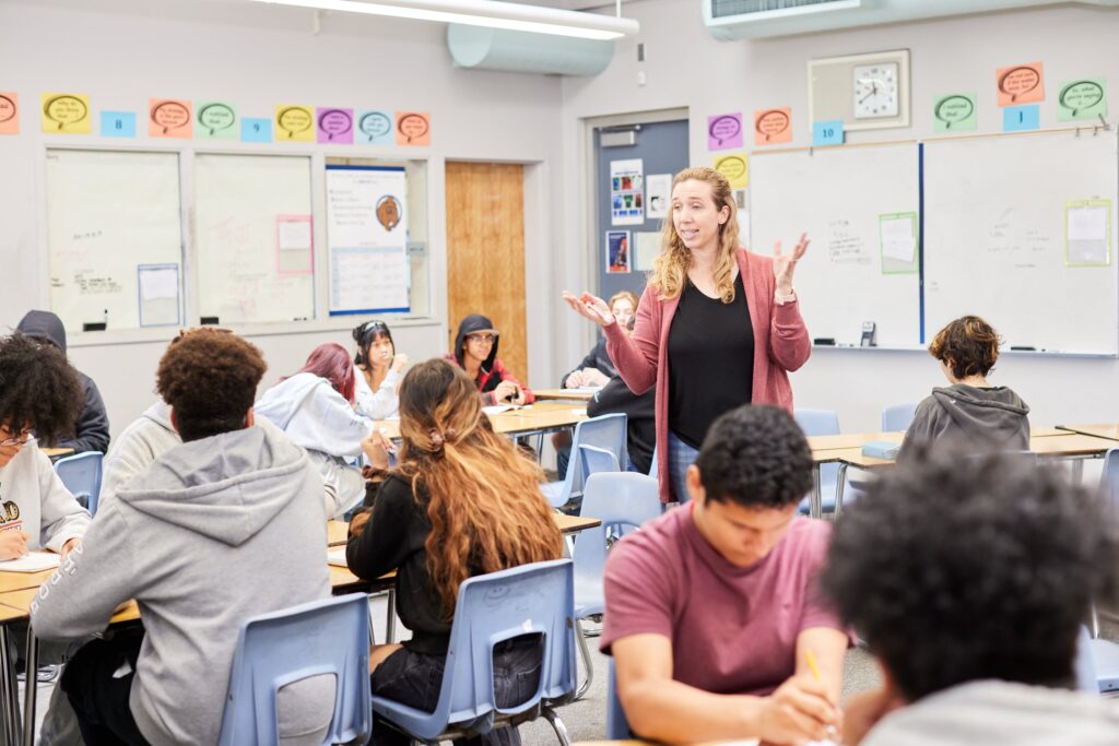 Teacher standing in front of classroom